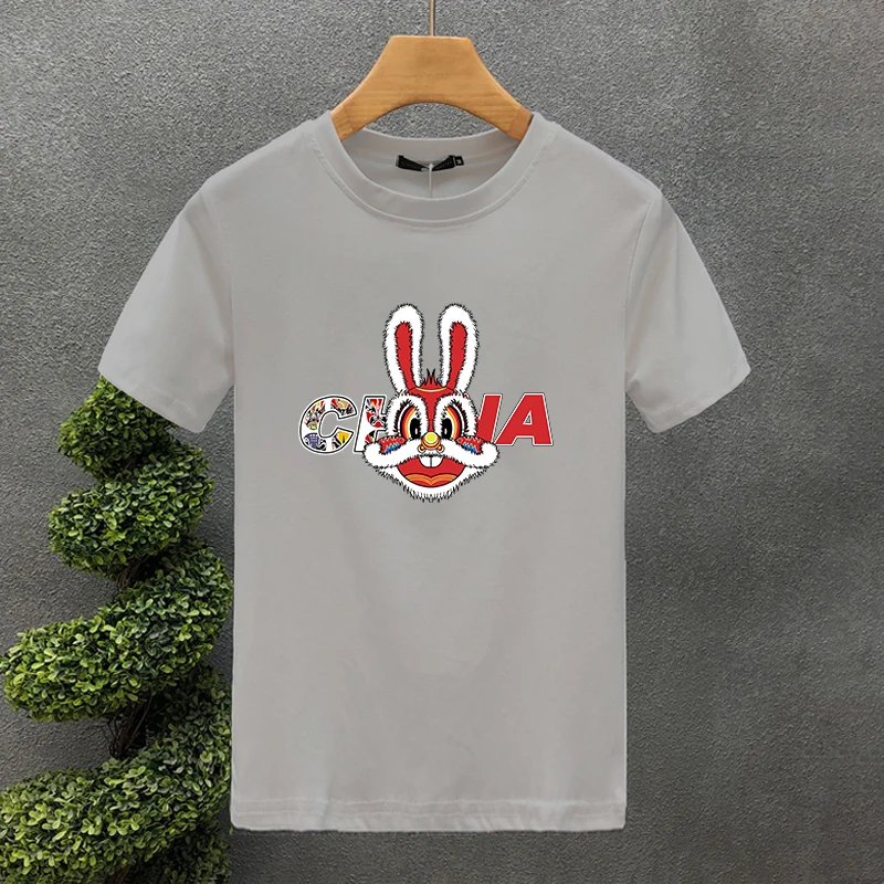 T-shirt in cotone con coniglietto per uomo e donna di coppia_voghion.com