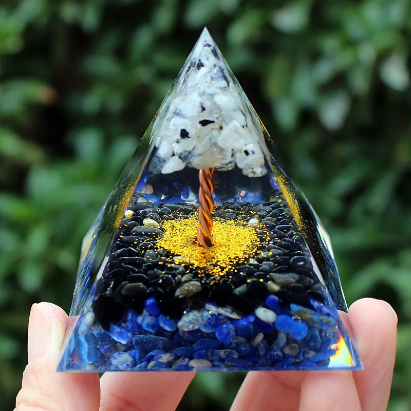 

Exploded Crystal Gravel Pyramid Home Resin Drip Handicrafts Desktop Ornaments