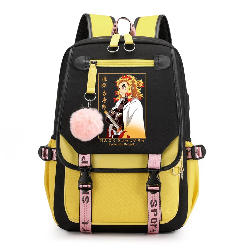 New Anime Rengoku Kyoujurou Backpack Fashion Girl Boy School Bag Women Men Sports Travel Bag