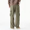 Winter Woolen Cargo Pants Thickened Men Casual Pants Solid Trousers Straight Leg Outdoors Streetwear Comfortable Fabric Unisex 5