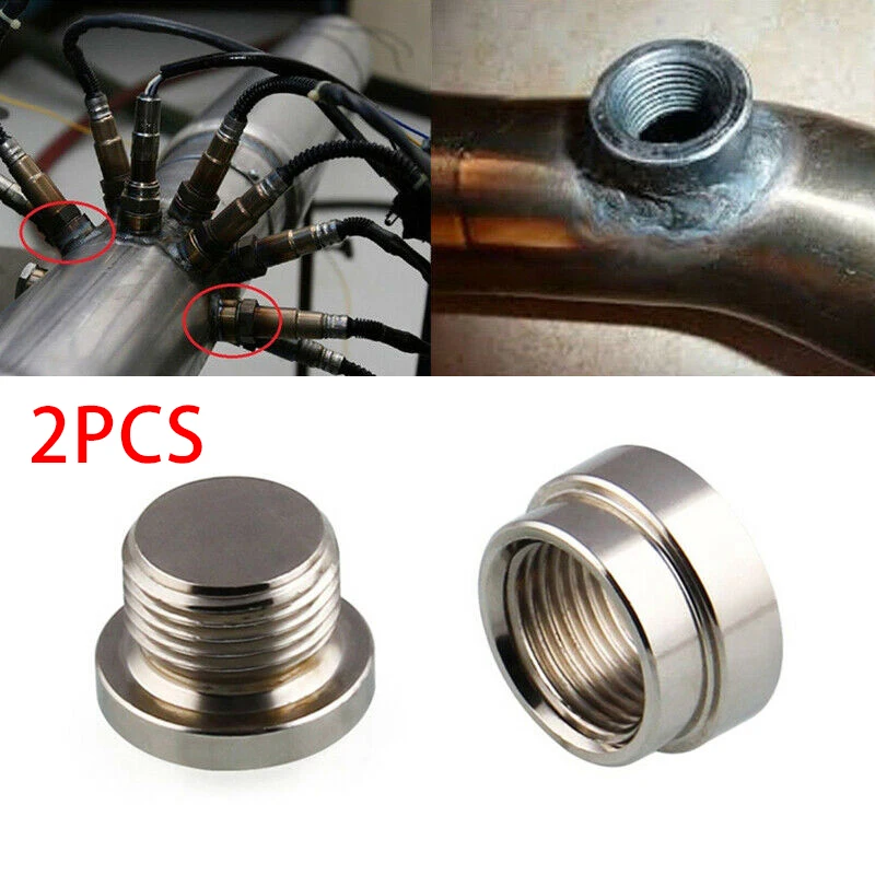 

2 Pcs O2 Oxygen Sensor Stainless Steel Weld On Bung Plug Nut Cap Kit M 18 X 1.5mm O2 Oxygen Sensor Bung+O2 Oxygen Sensor Plug