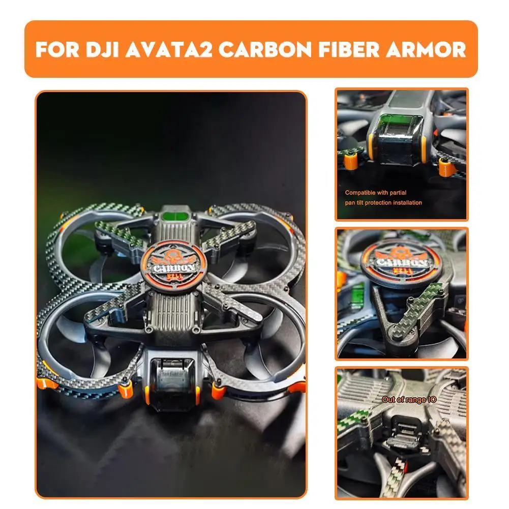 

Carbon Fiber Protective Armor for dji AVATA 2 Non-destructive Installation Protective And Arm Protection Kit Accessories