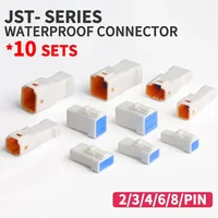 10 sets JST JWPF LED Automotive Wiring Harness 04T-JWPF-VSLE JST 03R JST-02T 02R 06T 08T  Light Strip Motorcycle Connector 6