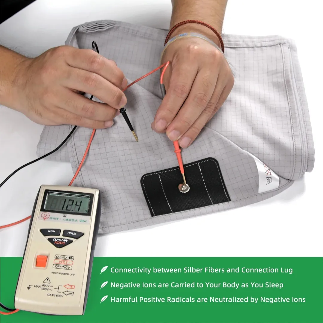 Grounding Sheets with 10% Silver Fiber & Organic Cotton - Conductive with Grounding Cord, Grounding Keep Good Sleep, Health 4