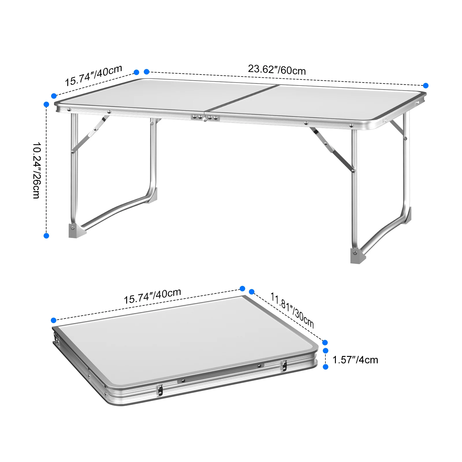 BRIEFNESS Ultrakompakter Klapptisch 60x40x26cm, Outdoor-Picknick- und Campingtisch für Garten-BBQ, tragbarer Laptop-Arbeitstisch – Detail 3
