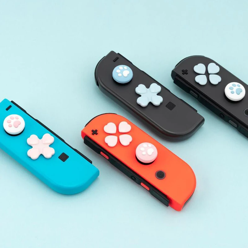 D 패드 이동 크로스 방향 버튼 ABXY 키 스티커 조이스틱 엄지 스틱 그립 커버 Nintend Switch OLED NS Joy-con 스킨 케이스