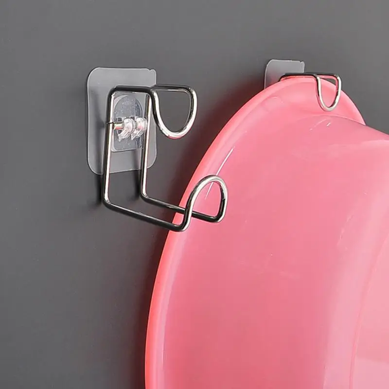 Description Picture 3 of item5/10set Punch-Free Multi-Purpose Hooks Nail-Free Adhesive Wall Hooks Double-Sided Transparent Strong Hooks For Bathroom Storage