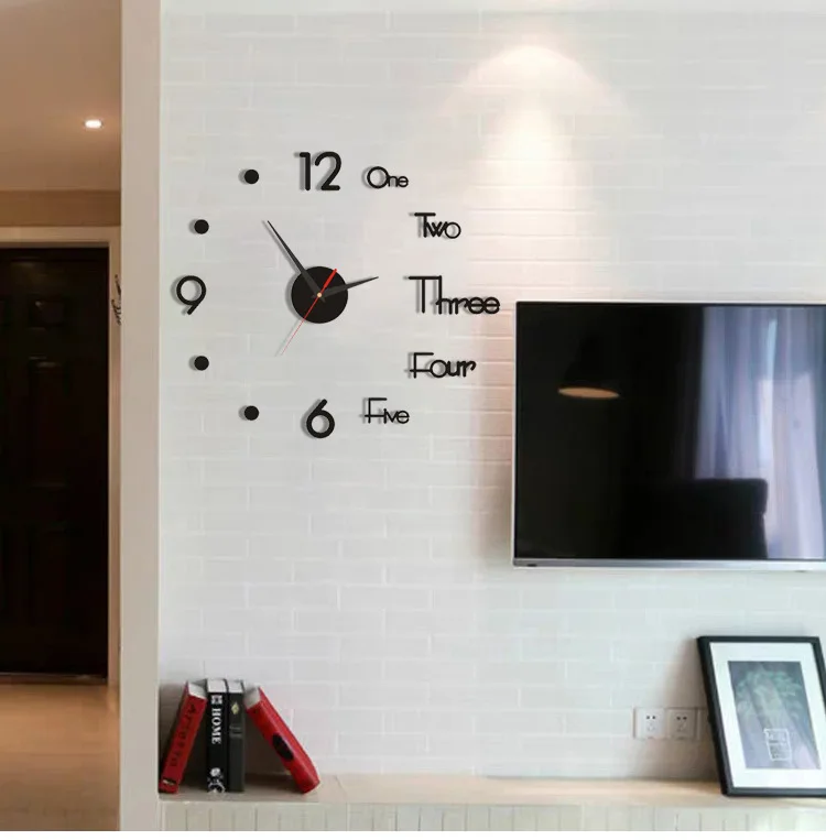 Creative luminous 3d wall clock diy wall sticker clock mute acrylic clock in living room modern decor home decor wall clock shop near me Wall Clocks