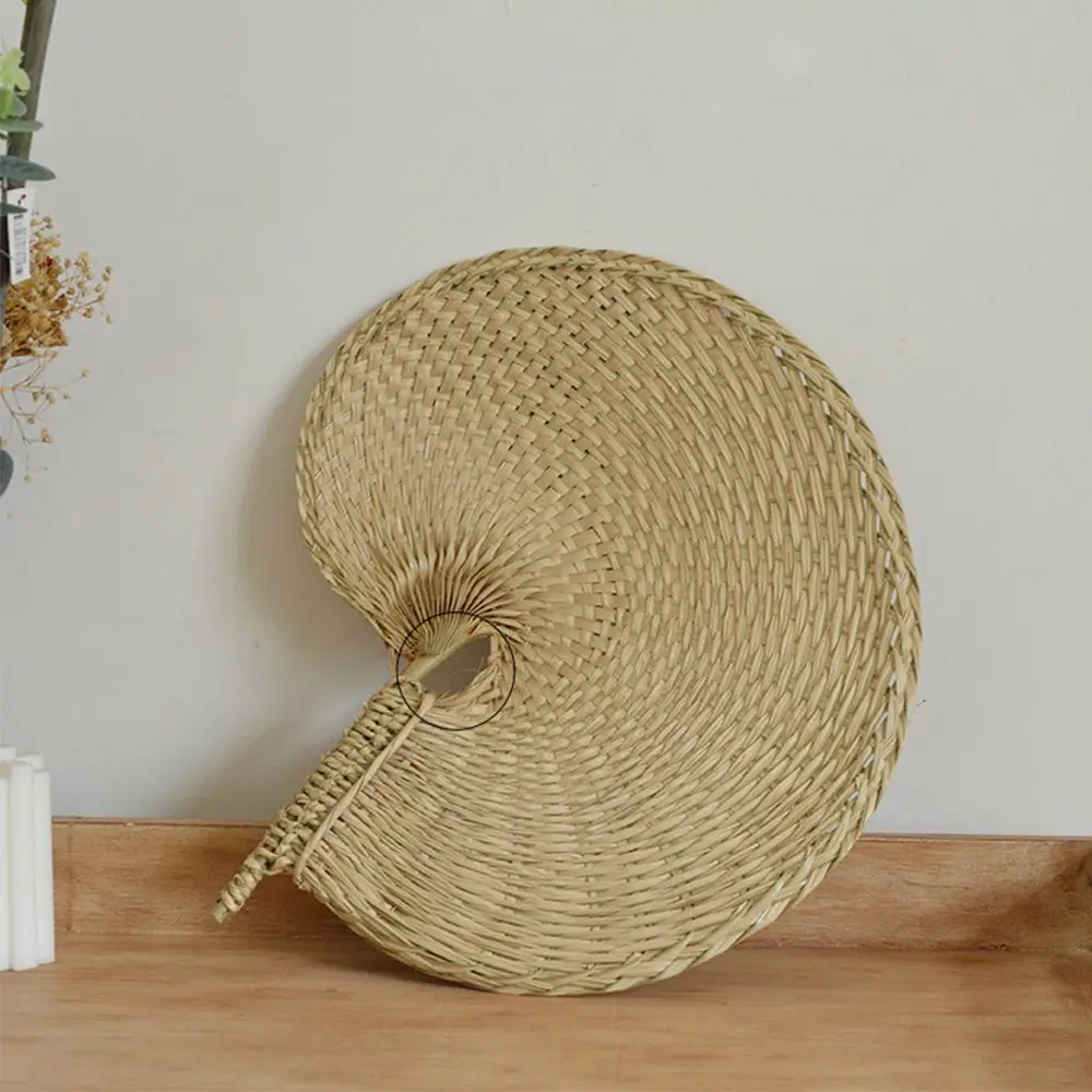 

Home Decoration Handmade Bamboo Artificial Straw Hand-woven Fan Summer Woven Fan Cooling Fan