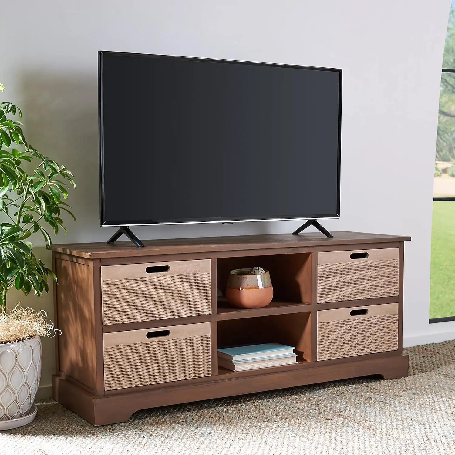 

Коричневый медиастенд Safavieh Home Collection Landers с 4 выдвижными ящиками (ТВ с плоским экраном до 55 дюймов), 47,3 дюйма Ш x 15,8 дюйма Д x 20 дюймов в