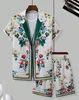 Hawaiian Shirt Set Men 3D Printed Blue And White Porcelain Pattern Summer Fashion Casual Daily Oversized Shirt+shorts 2piece Set 3