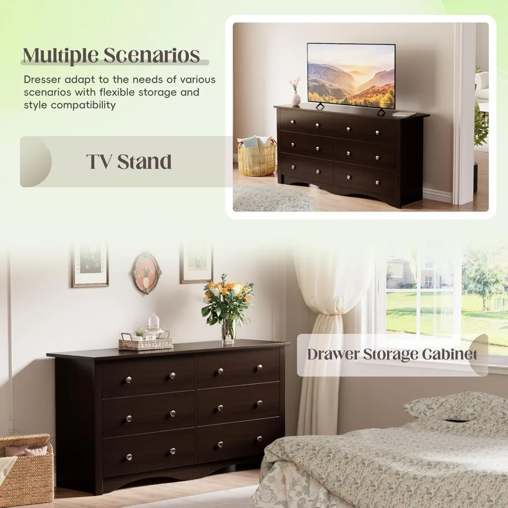 6-Drawer Wood Dresser 4