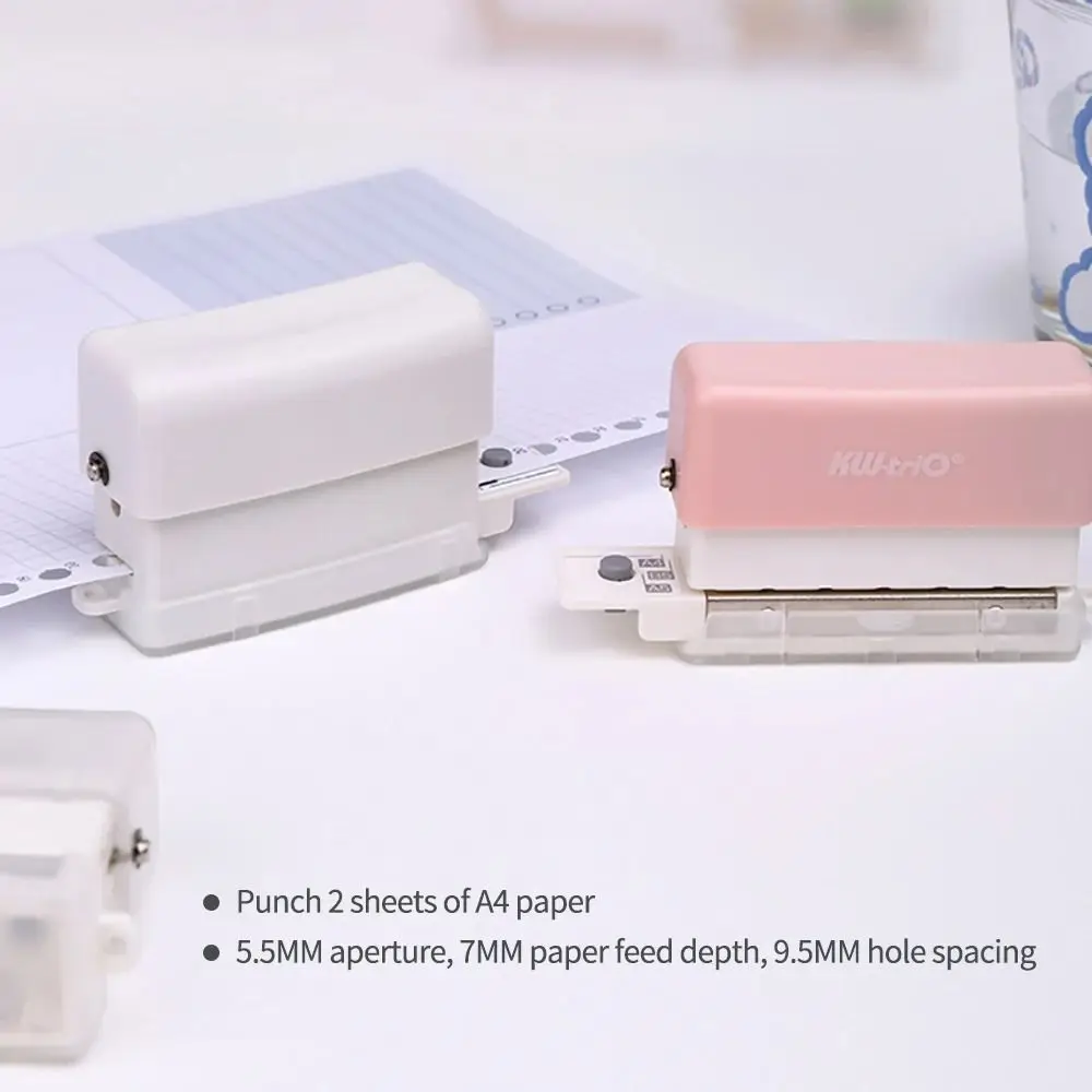 Student Stationary Loose Leaf Bind Hole Puncher A4 A5 B5 with Chip Box Paper Puncher 6-hole Precise Round Hole Student