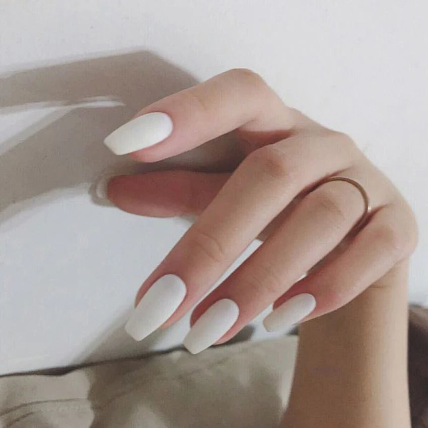 Matte White Long Nails 🤍 | ShopLook