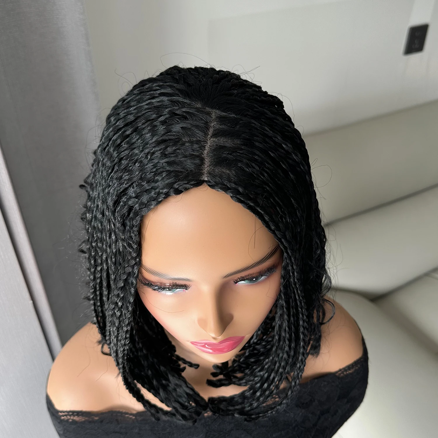 Short Bohemian Curly Braided Hair Wig Box Braid Bob Wigs For Women Synthetic Goddess Cornrow Braids Hair Wig Curly Wigs Cosplay synthetic hair wigs