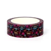 2024 NEW 1pc 10M Decor Skull and Rose Halloween Washi Tape for Scrapbooking Masking Tape Cute Journaling Stationery 2