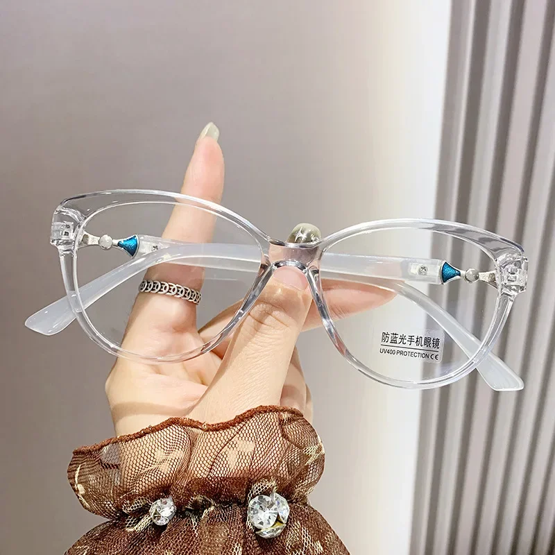 2024 New 3 in 1 Progressive Multifocal Reading Glasses Fashion Women Anti-blue Eyeglasses Easy To Look Far and Near -1.0 To +4.0 6