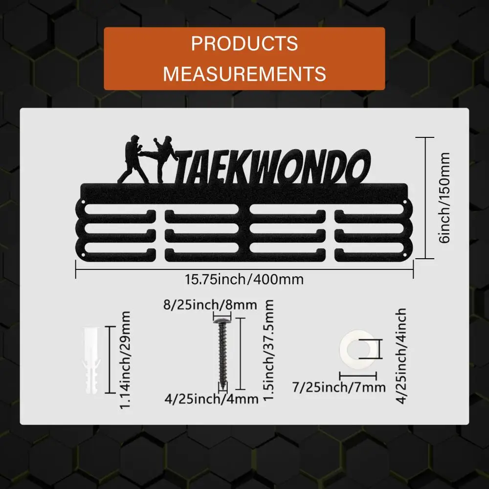 Fashion Iron Taekwondo Medal Holder Display Hanger Rack Frame for Sport Race Metal Medal Hanger for Taekwondo Competition