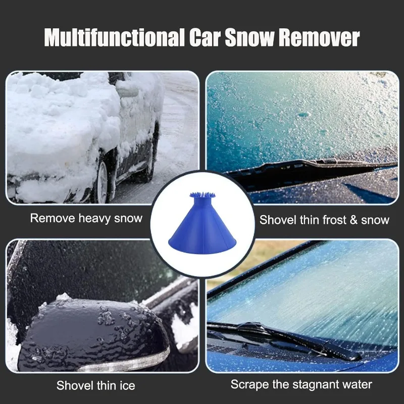 Car Ice Scrape Funnel Auto Window Glass Cleaning Tool Windshield Cleaning Brush Snow Remove Shovel Home Windows Glass Clean Tool