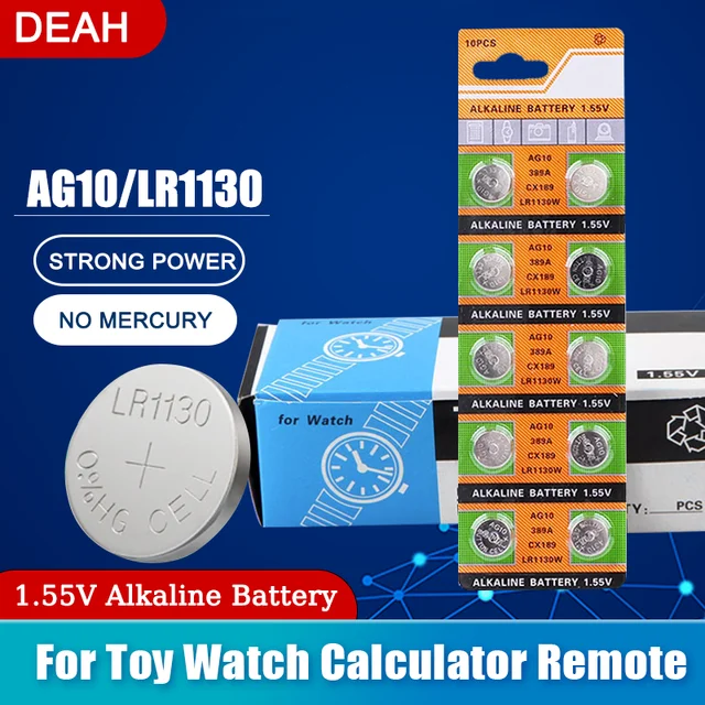 50PCS 1.5V AG10 LR1130 SR54 389 189 SR1130 D189 LR54 Button Batteries G10A  SR1130SW Cell Coin Watch Toys Remote Battery - AliExpress