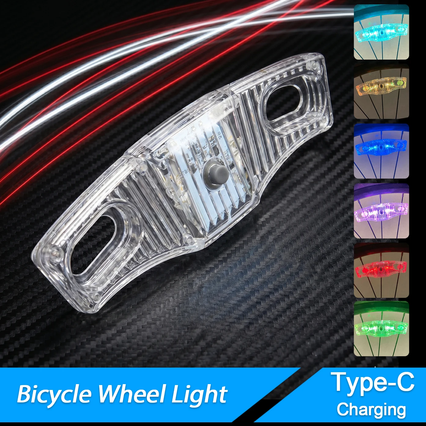 20가지 모드의 2개 LED 자전거 휠 스포크 조명, 충전식 USB 전원 및 배터리 작동, 경고용 사이클링 플래시 라이트
