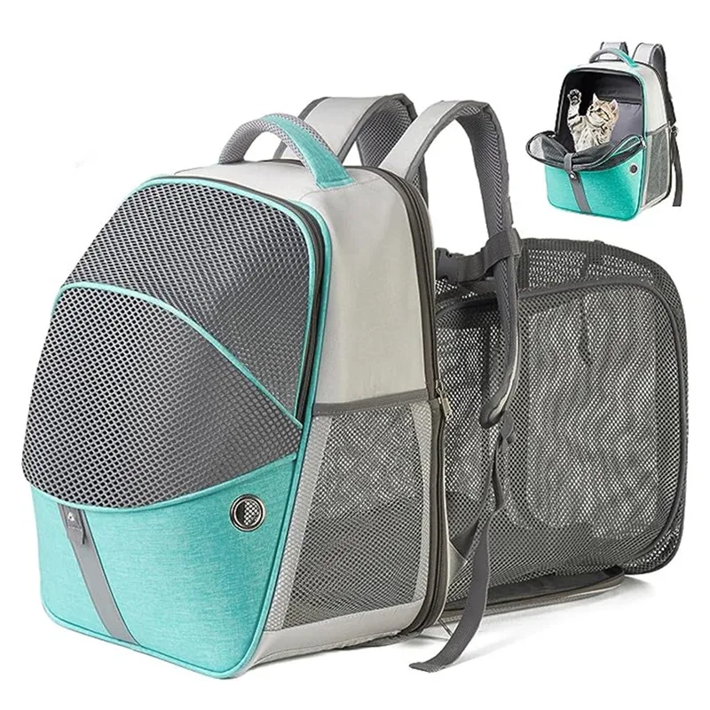 Pet supplies Cat backpack with expandable and durable breathable mesh Puppy bag out camping pet Oxford cloth bag