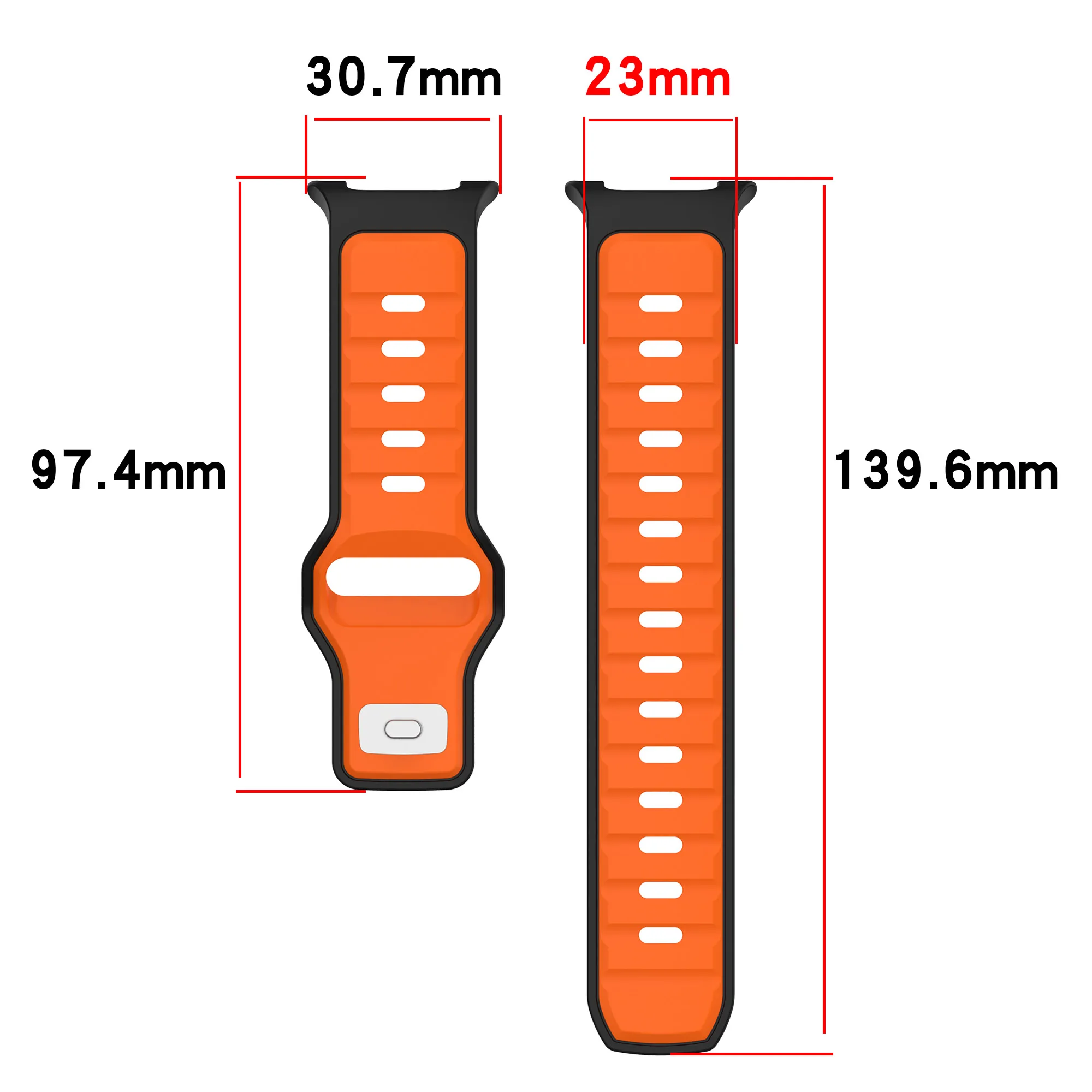 Two-Tone Elastic Silicone Sport Strap