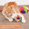 Cat Toy Balls with Bell Colorful Soft Fuzzy Balls for Cats Interactive Playing Chewing Toys for Indoor Cats and Kittens 2
