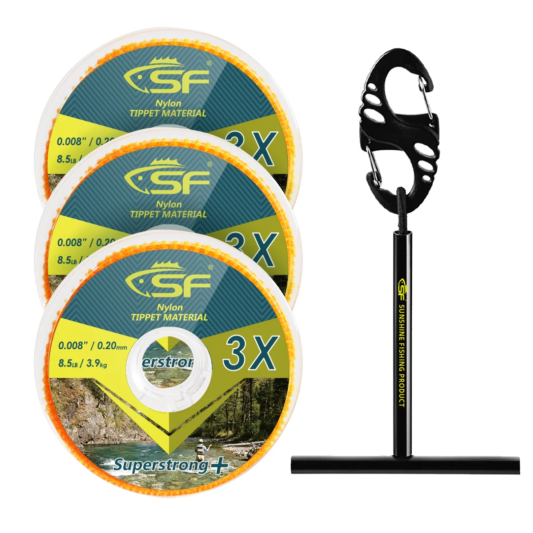 SF Fly Fishing Tippet Line Clear Nylon Monofilament with Holder Leader  Trout 0X 1X 2X 3X 4X 5X 6X 7X