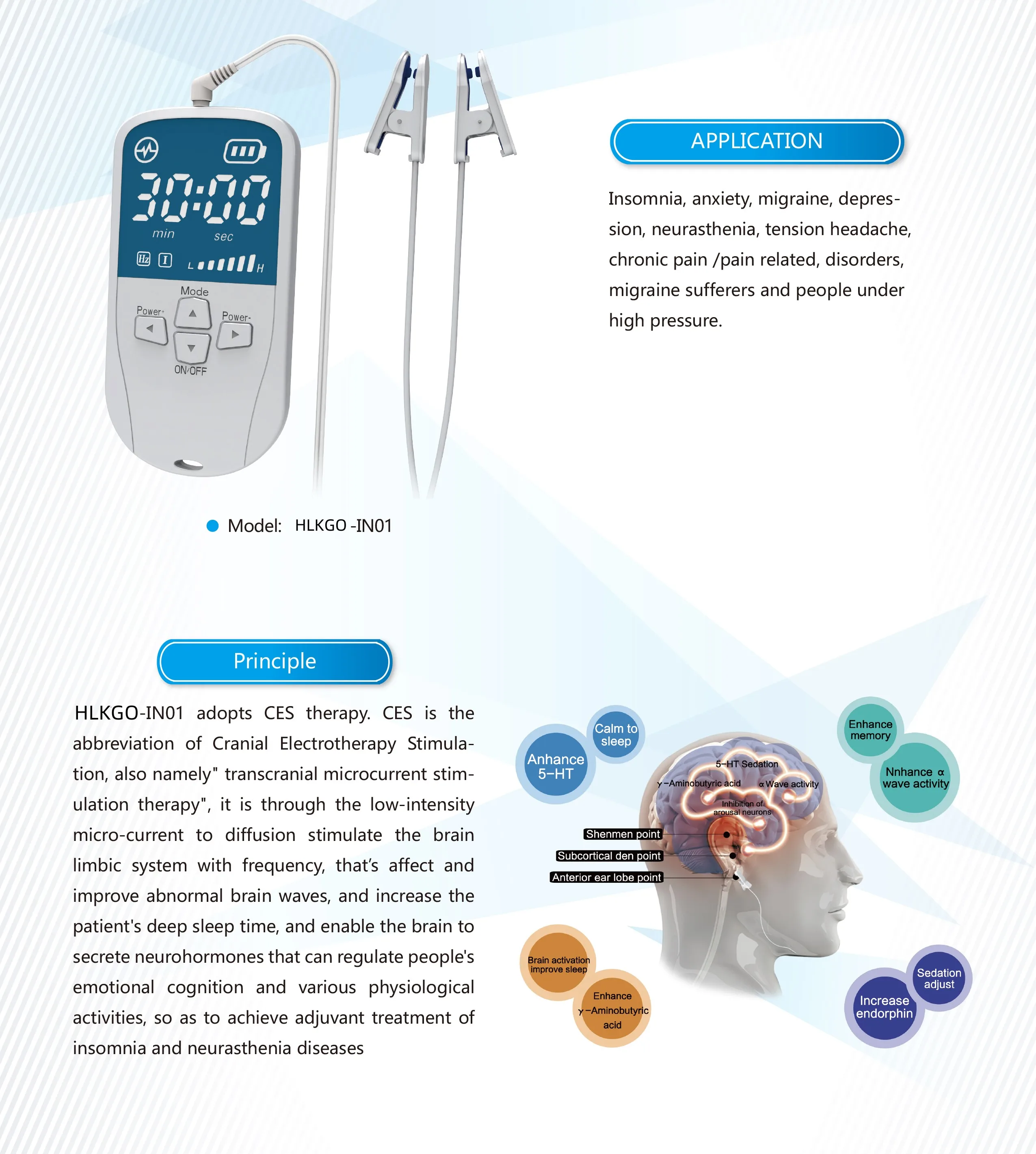 

2023 New Anti Sleep Electrotherapy CES Stim Device For Anxiety Insomnia And Depression Migraine Neurosism