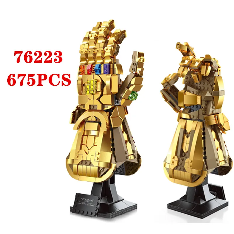 

Bricks Kit Gauntlet Compatible 76223 Infinity Glove Building Blocks Bricks DIY Toys For Kids Birthday Christmas Gifts display