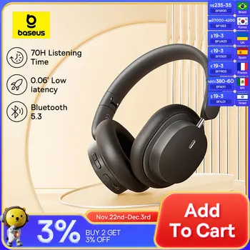 Baseus Bowie D05 Wireless Headphone 3D Spatial Audio Earphone Bluetooth 5.3 Headset 40mm Driver Foldable Over Ear Headphone 70H 1