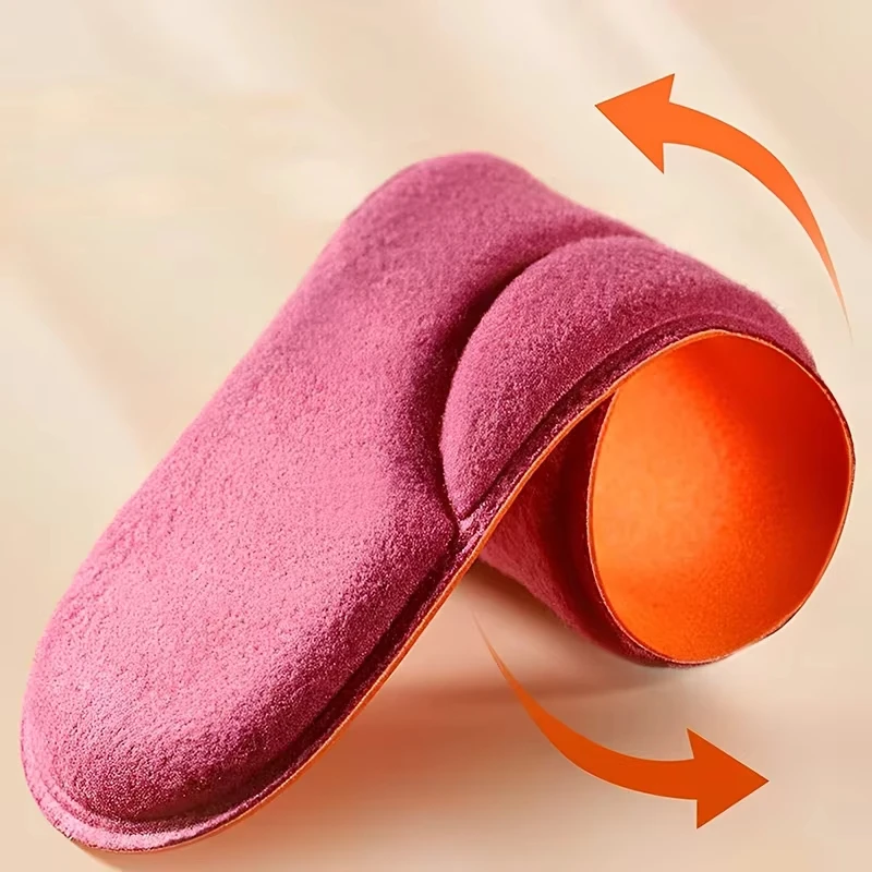 2/4PCS Self-heating Thermal Insole with Velvet Constant Temperature Cotton Pads and Memory Foam Support Massage Insole in Winter