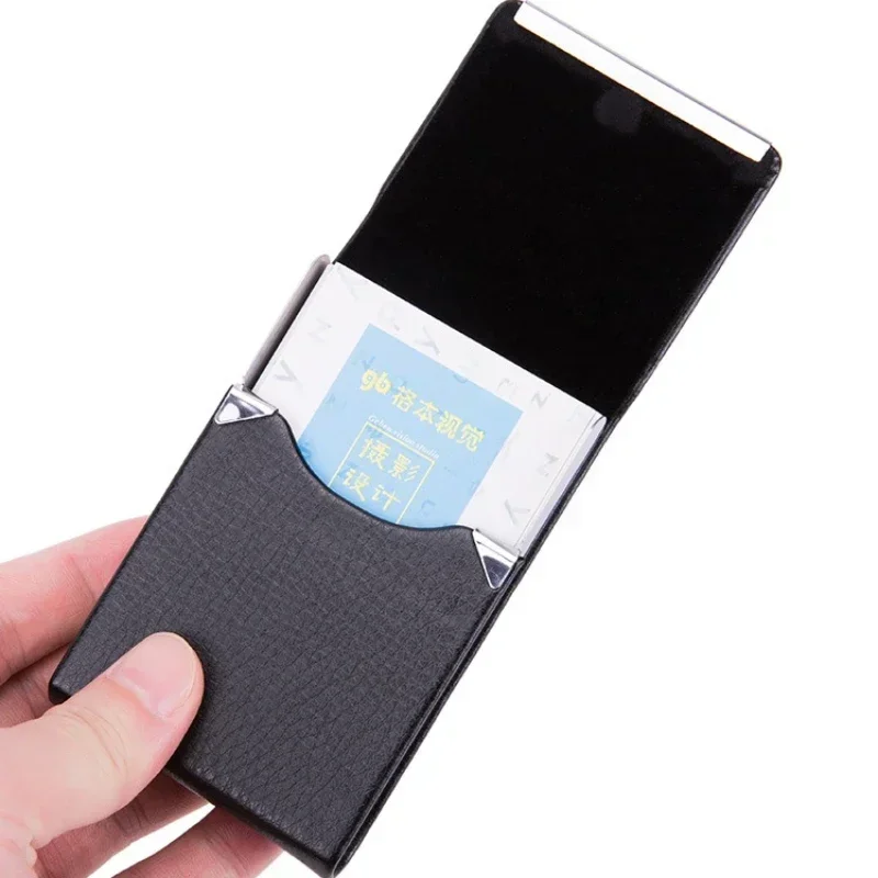 Elegant PU Leather Card and Cigarette Case with Magnetic Closure and Metal Accent