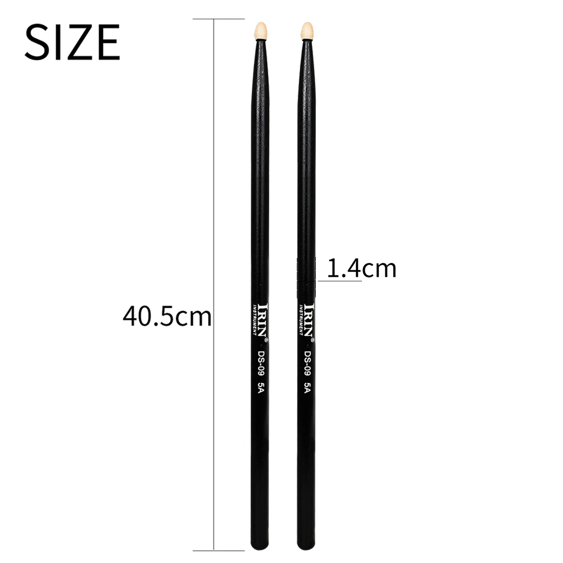 IRIN Drumstick Jazz Drum 5A Solid Wood Pair Drum Sticks Percussion Music Instrument Sturdy Maple Black Universal Accessory
