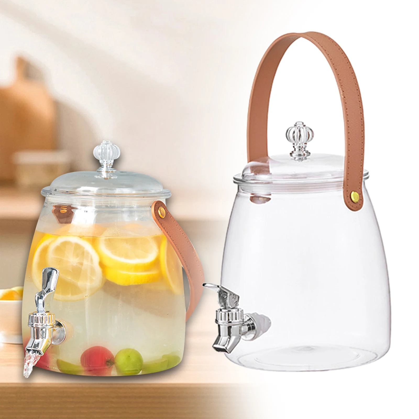 Acrylic Plastic Beverage Dispenser Lemonade Stand Easy Flow Beverage Liquid Drink Container for Picnic Parties