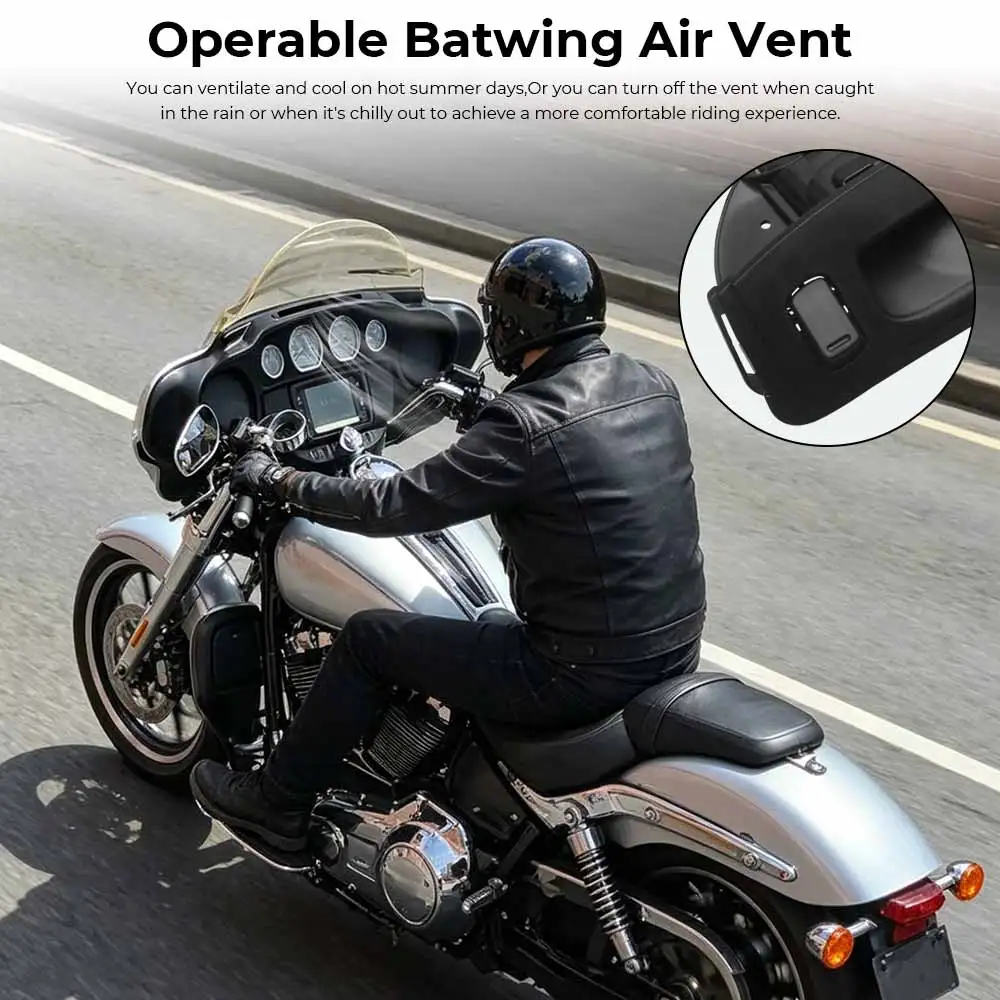 Harley Touring 2014-later Electra Glide 내부 페어링 에어 덕트 (도어 버튼 베젤 포함) Matte Black ABS 자동차 액세서리