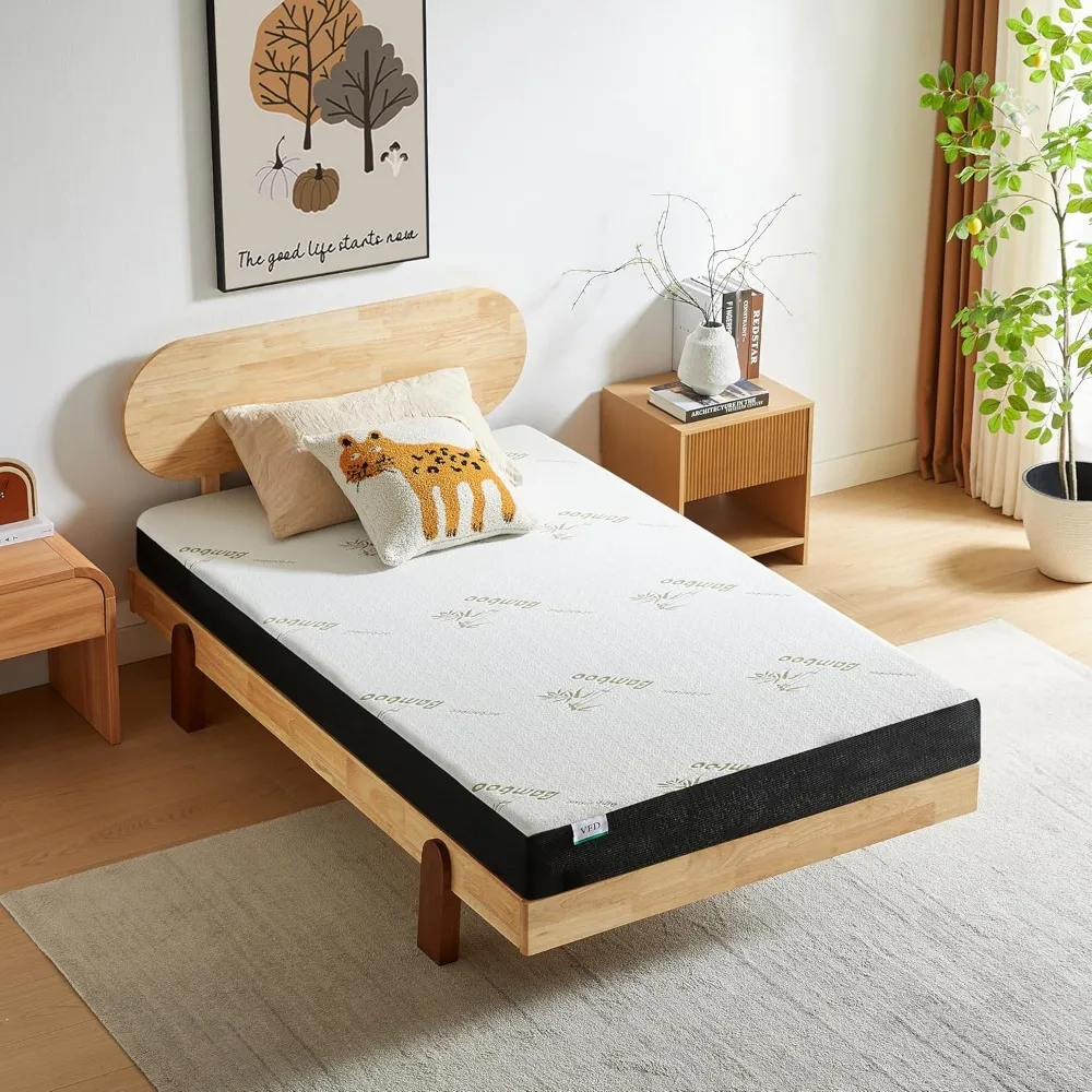 Memory Foam Mattress Removable Cover Medium-Firm for Bunk Bed, Trundle Bed, Pressure Relief