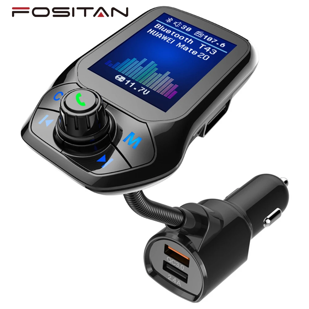 

Car MP3 Music Player Bluetooth Compatible 5.0 Receiver FM Transmitter Dual USB QC3.0 Charger U Disk TF Card Lossless Music