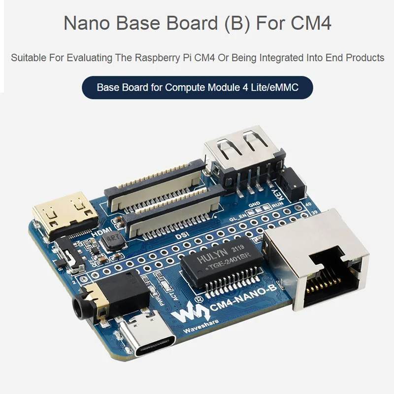 Raspberry Pi Compute Module 4 CM4 Nano Base Board (B) with RPi 40PIN GPIO interf