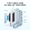 PULWTOP USB Hub iMac Accessories for  iMac 24 inch 2021/2023/2024 with USB C 10Gbps, Docking Station Support Expand M.2 SSD 2