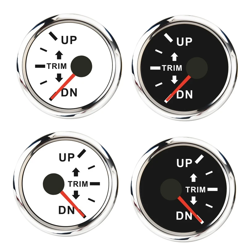 

52Mm Digital Marine Trim Gauge Universal Balance Signal Trim Meter Indicator Red Backlight With Alarm