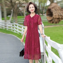 

Women Clothing Summer Chiffon Dress Casual Short Sleeve O-Neck Floral Print Dresses Elegant Party Dress Plus Size Dress 5XL