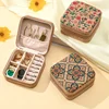 Cork Patterned Jewelry Box with Fashionable Retro Style Portable Travel Jewelry Storage Display Rings, Necklaces, Earrings 1