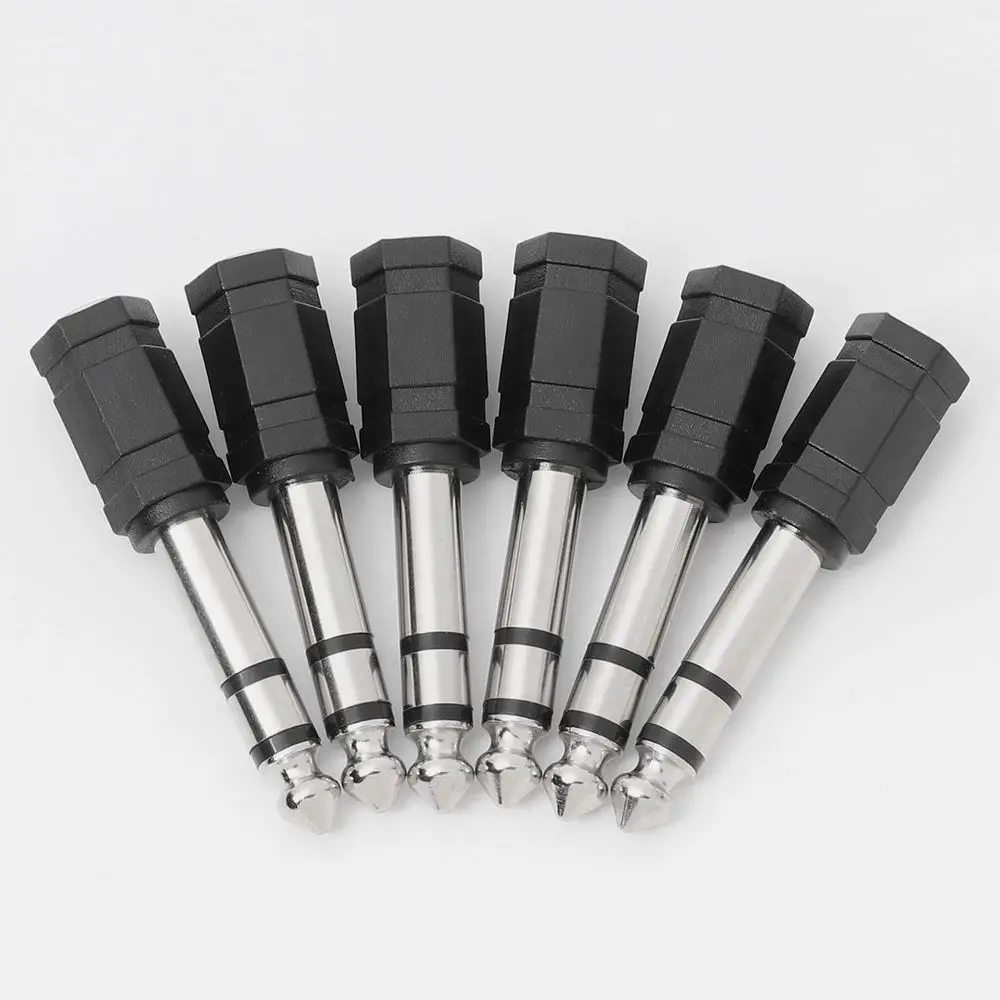 Portable 3.5mm Jack to 6.35mm Stereo Headphone Adaptor Connector Converter 6.3mm Audio Head Microphone Converter Plug