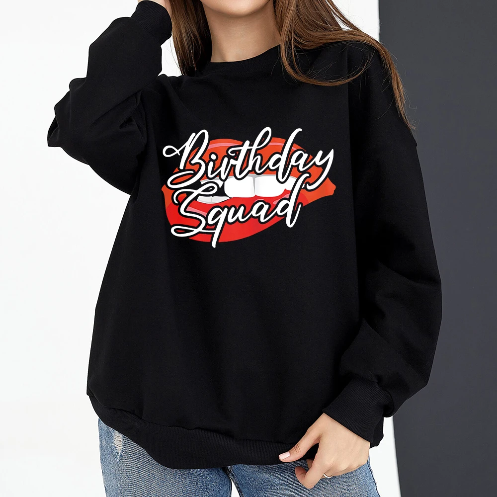 

Birthday Squad Hoodie Women Y2K Street Fashion Trend Joker Sweatshirt Couple Casual Loose Hoodie Harajuku Sweatshirts