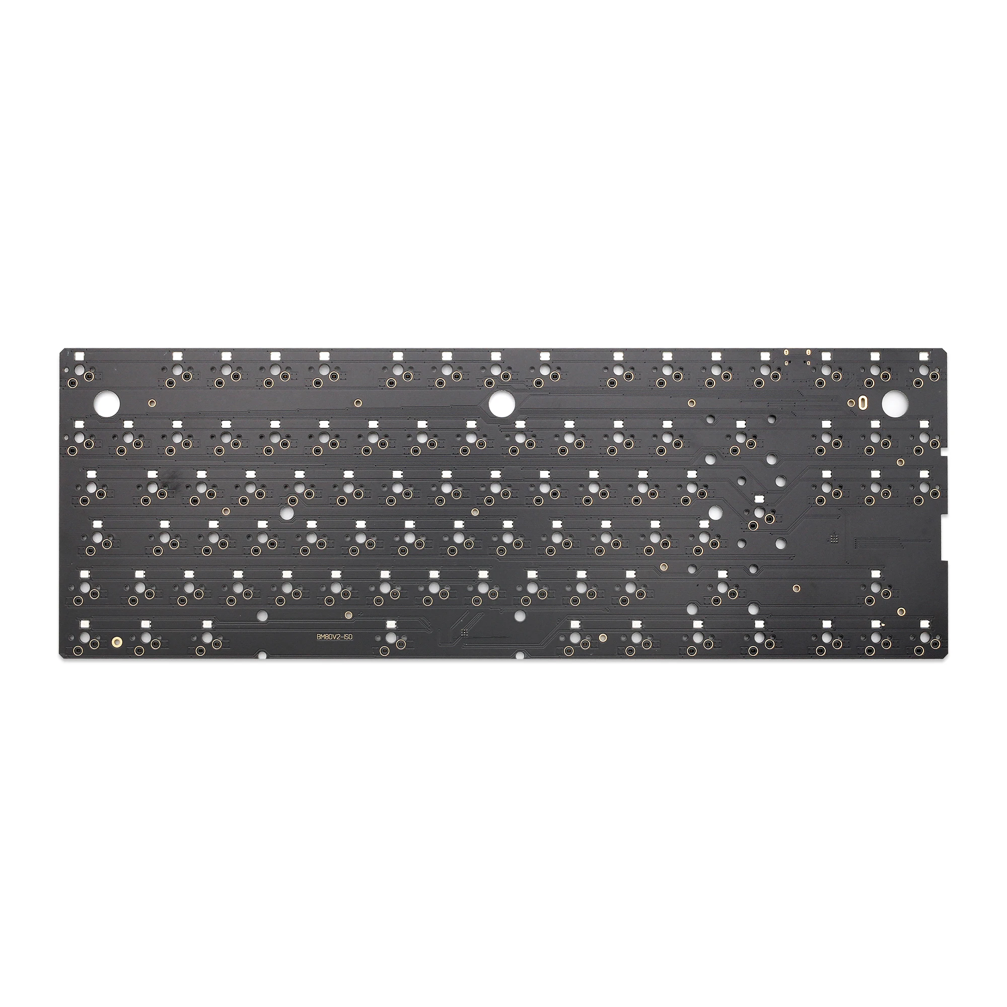 Teclado Mecânico Personalizado Swappable Quente Interruptor Programável Pcb Underglow tipo c Via Bm80 Iso 80