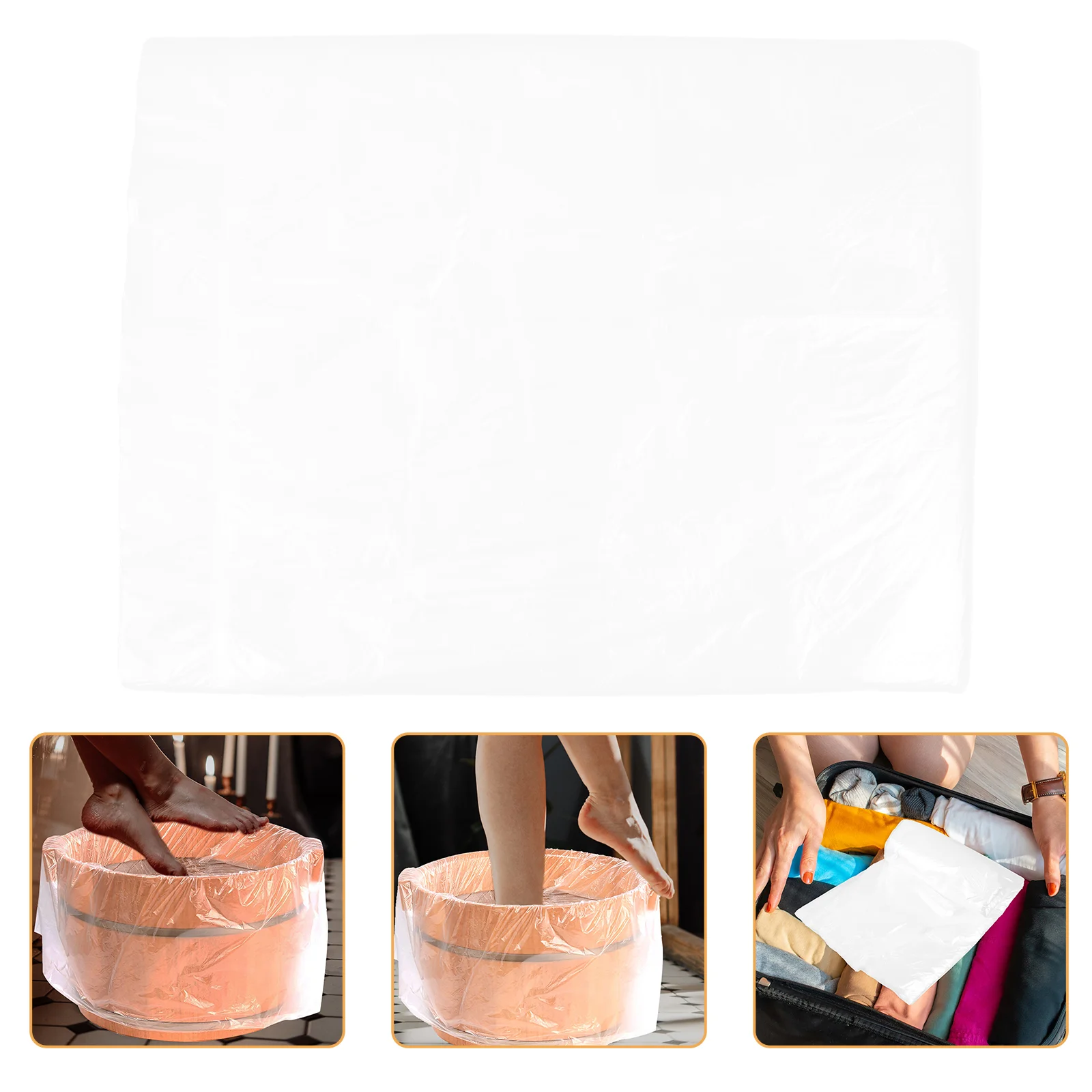 

100 Pcs Disposable Basin Bag and Foot 100pcs (55-65 Thick) Bath Supplies Portable Bathtub Salon Liners Pedicure Soaking Travel