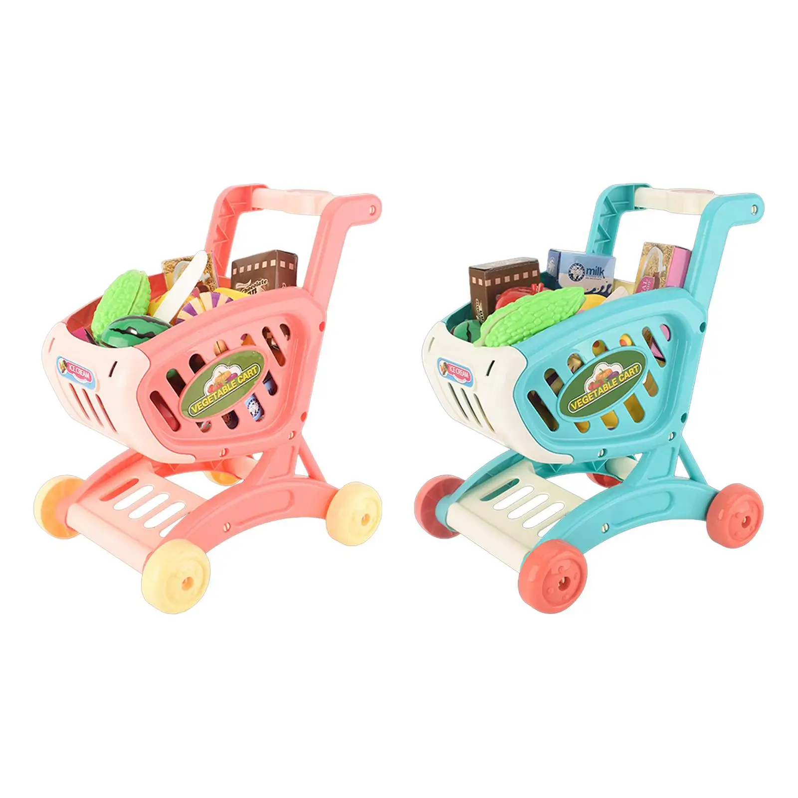 Kids Shopping Cart Toy Supermarket Handcart Toy for Preschool Creative Toys