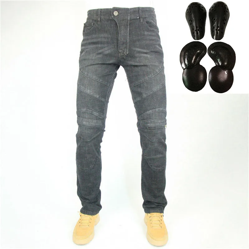 Motorcycle Riding Jeans Knee Zipper 